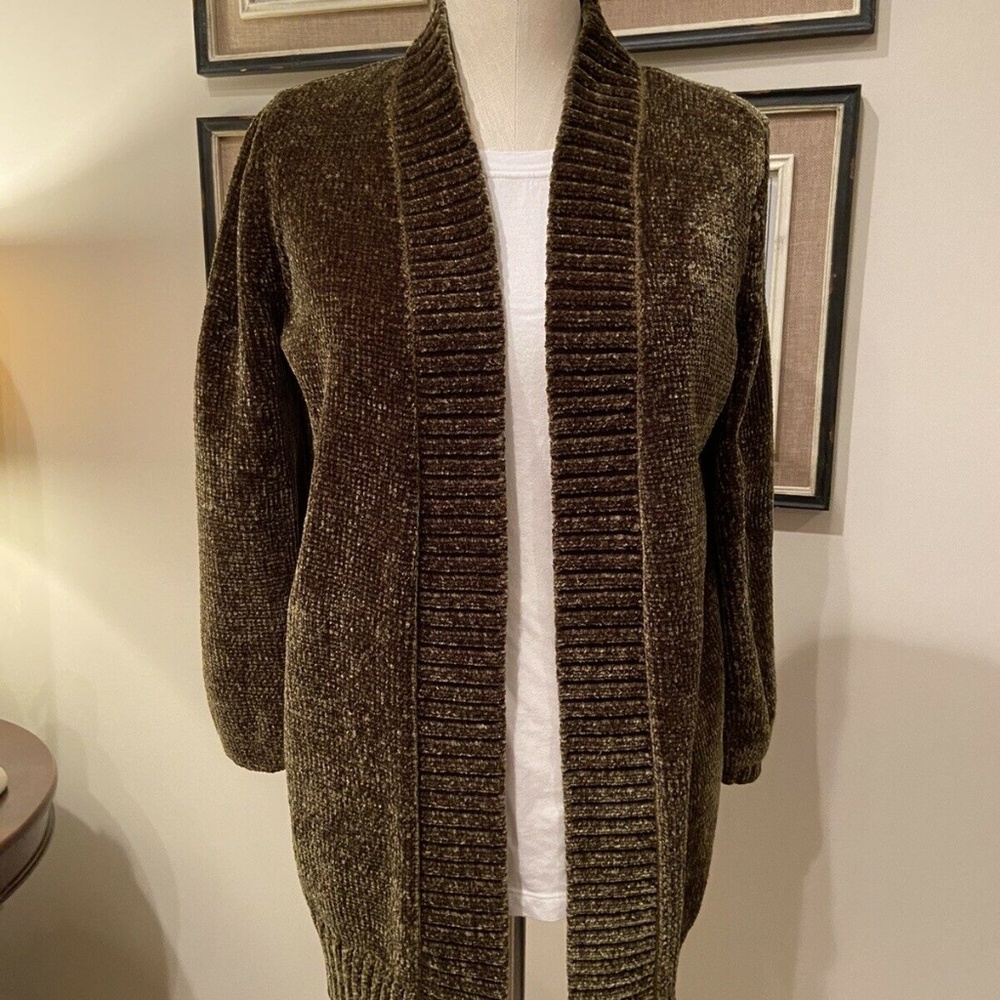 Ann Taylor Loft Chenille olive sweater size medium